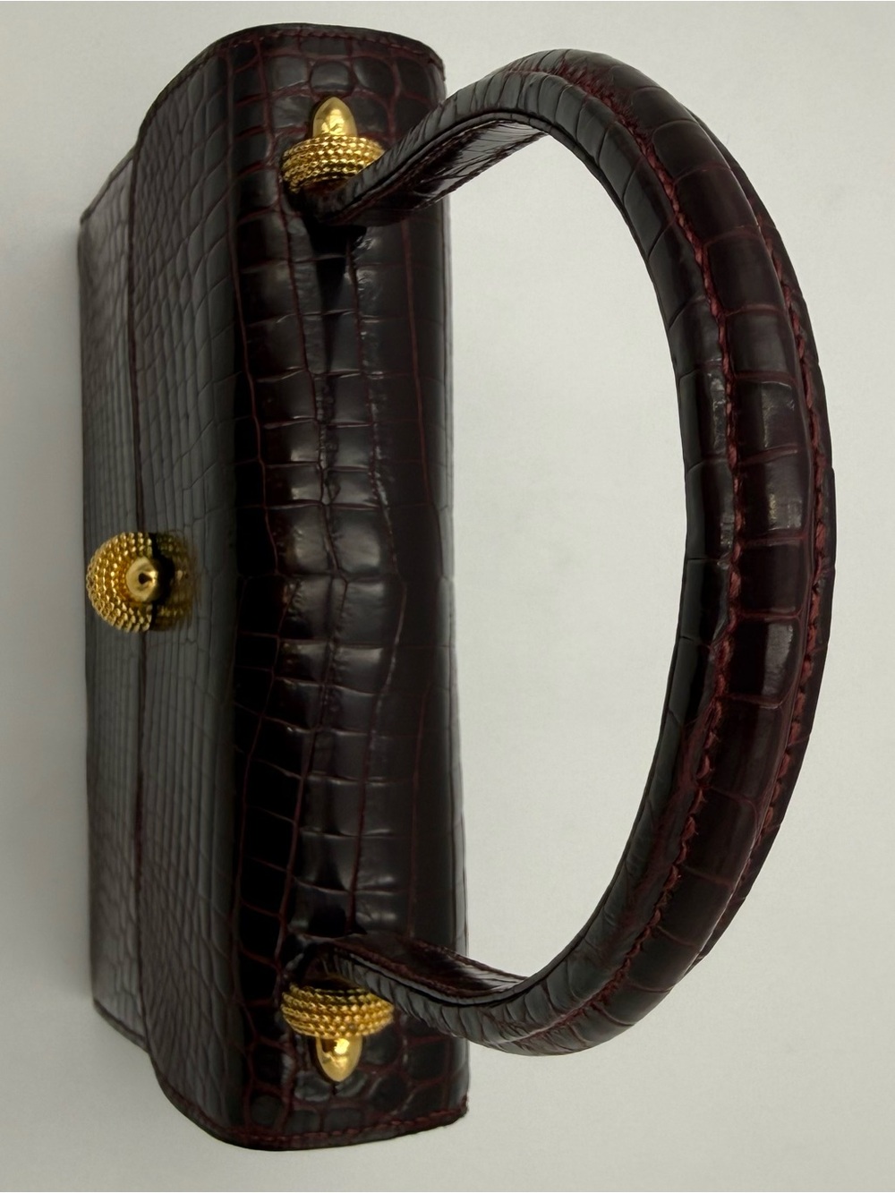 🐊MORABITO COUSU MAIN 1905 PARIS • TRAVIATA in Bordeaux CROCODILE Made in FRANCE - Picture 9 of 16